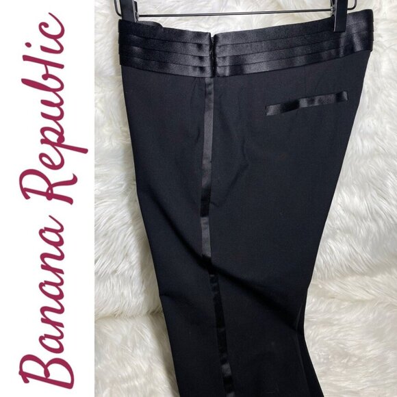 BANANA REPUBLIC LOGAN FIT BLACK TUXEXO PANTS SATIN CUMMERBUND, SIZE 6 - Picture 9 of 9